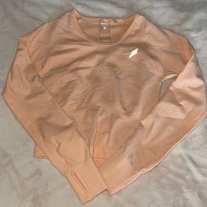 DoYouEven long line crop top, size small, orange.